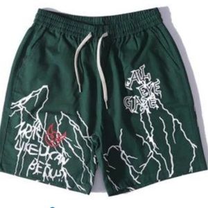 *NEW* Graffiti Shorts Streetwear unisex green lightning OS